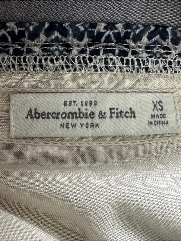 Abercrombie Women’s XS Blue Cream Boho Print Maxi Dress Long Sleeve Boho - Image 4