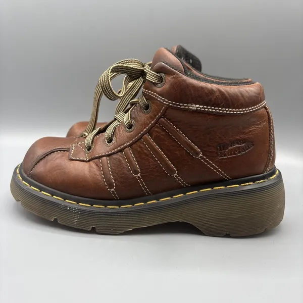 Dr Martens Chunky Ankle Boots Womens Size 7 Mens 6 Brown Lace Up Hightop Y2K - Image 5