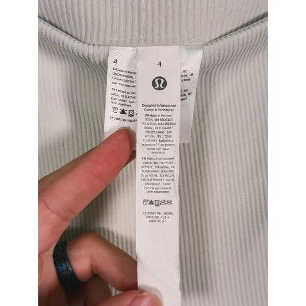 Lululemon Brushed Softstreme Ribbed Zip Flared Pant Size 4 Bone Lounge Casual - Image 7