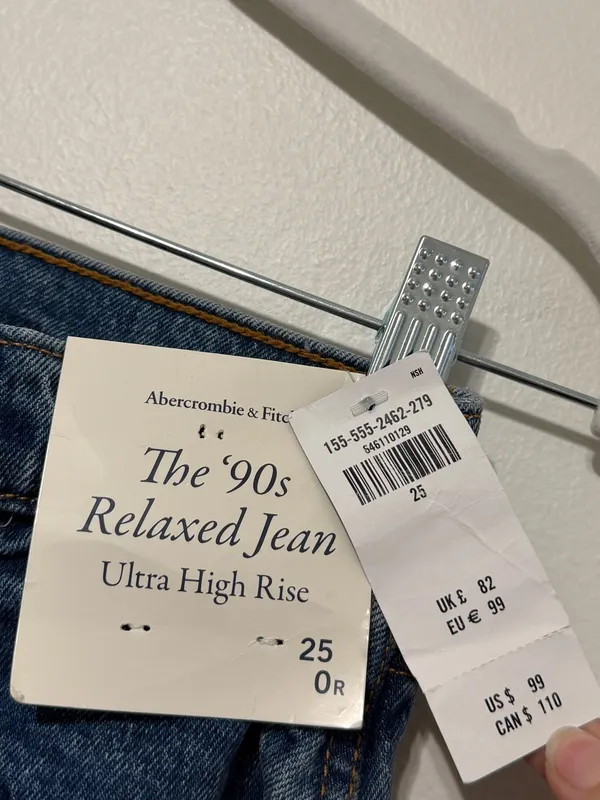 NWT Abercrombie & Fitch The ‘90s Relaxed Jean Ultra High Rise Size 25 0 NEW - Image 5