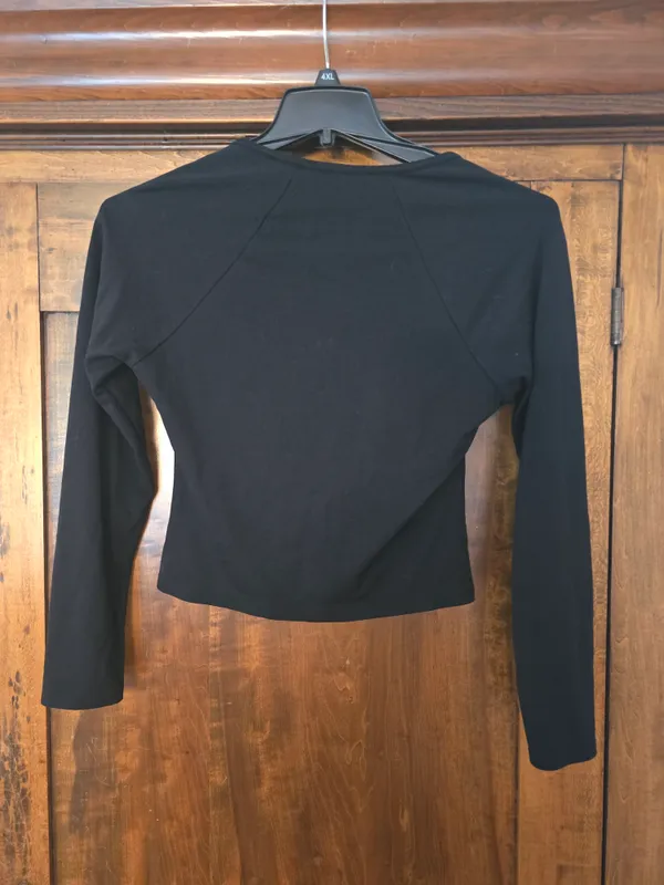 Anthropologie Maeve Black Crewneck Top Medium - Image 6