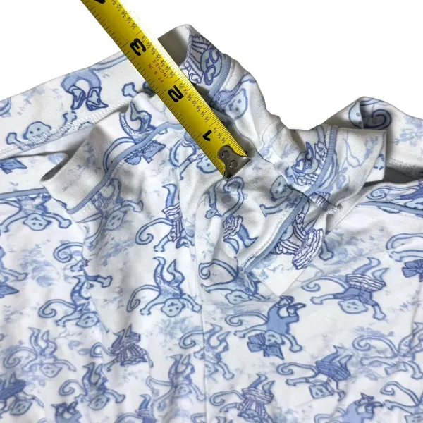 Roller‎ Rabbit x Love Shack Fancy Monkey Polo Pajamas Blue Cozy Novelty Fun M - Image 10