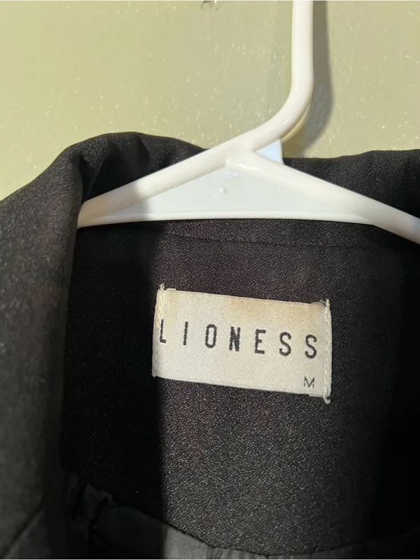 Lioness Women's Sz Medium Double Breasted Blazer with Gold Button Hardware Black - Image 13