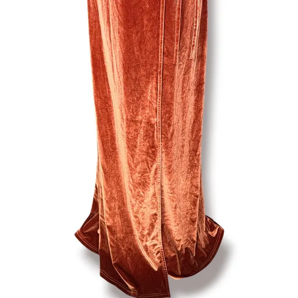 Baltic Born Katelyn Velvet Maxi Wrap Dress Cinnamon Rust XS Short Sleeve Gown - Image 4