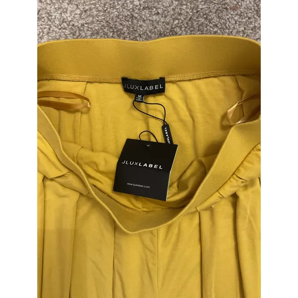NWT Jluxlabel Yellow Mustard Devyn Wide-Leg Viscose Pants, M - Image 7
