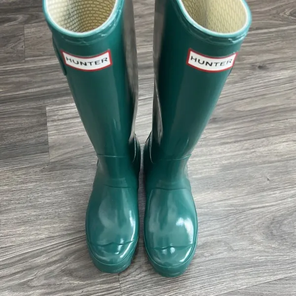 Rain Boots Original Tall Teal Green Gloss Women’s Size 7 - Image 7