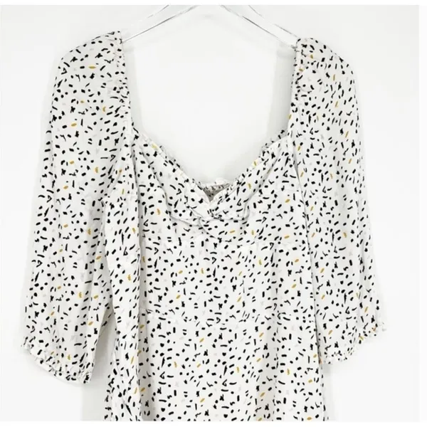Anthropologie Rahi Confetti Print Puff Sleeve Mini Dress‎ Women's Size XL - Image 5