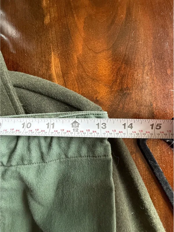 Riley Olive Green Wide Leg Pants with Drawstring Waist XS - Image 10