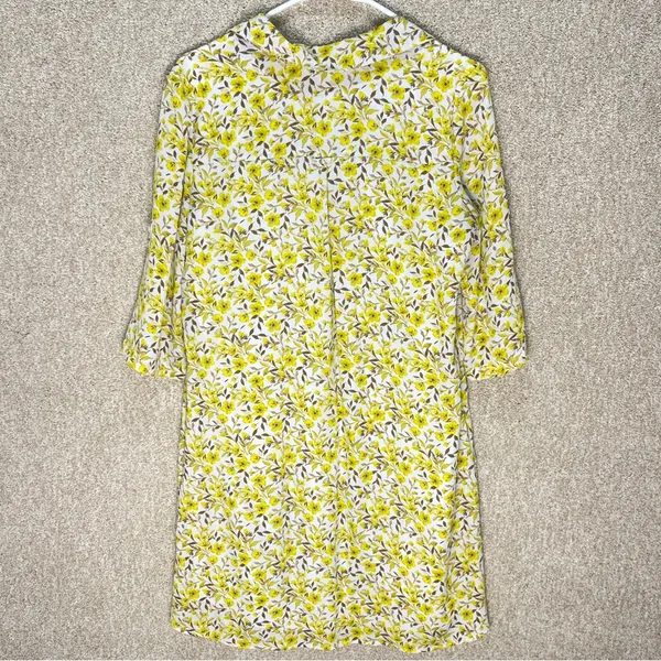 Imperfect yellow floral pocket dress vneck pointed collar lined‎ bright bohemian - Image 12
