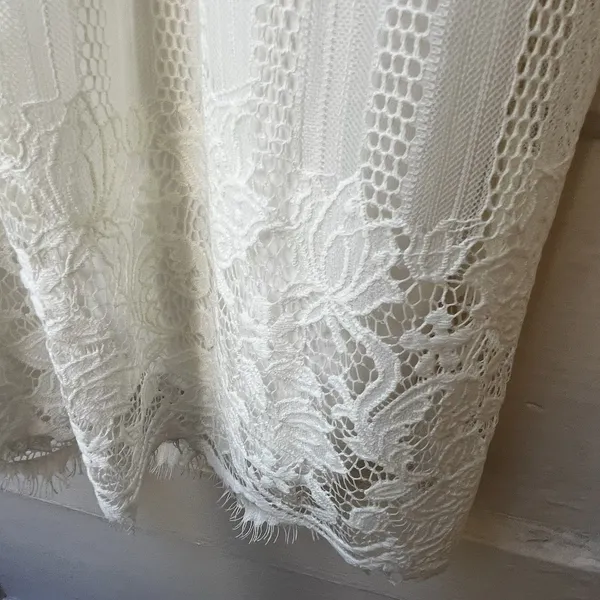 No Boundaries Womens White Lace Dress S Cottagecore Prairie Romantic Coastal Cowgirl Lace - Image 8