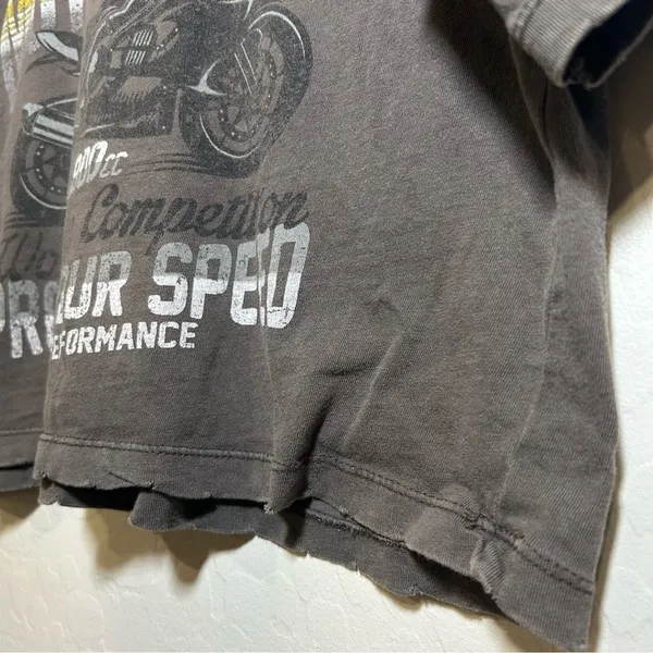 Modish Rebel Crop Motorcycle Racing Shirt Medium Vintage Vibe - Image 3