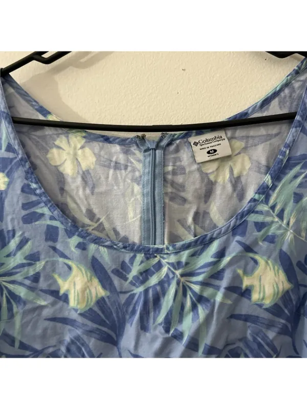 NOS Vintage 90s Columbia Womens Medium Hawaiian Sun Dress Travel Athleisure - Image 2