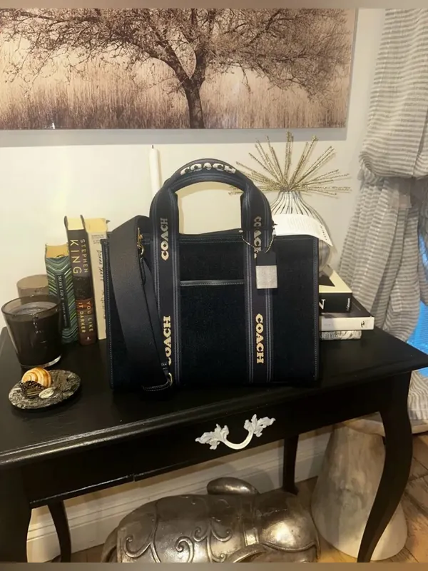 NIB + NWT Coach Smith Tote Bag In Gold/Dark Denim Gold Multi $428 MSRP - Image 14