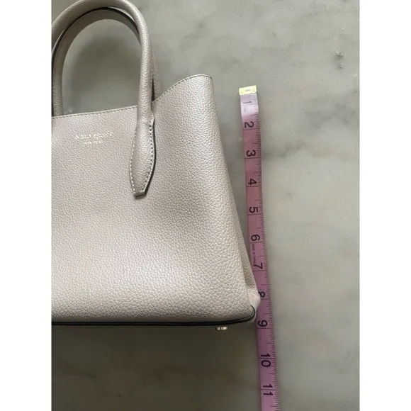 Kate Spade Eva Small Leather Satchel Crossbody Bag Purse Warm‎ Beige/Blush - Image 8