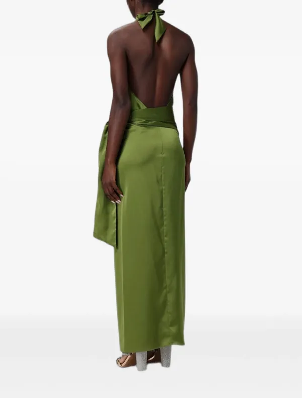 Hanita Maxi Satin-Finished Cowl-Neck Dress - Image 2