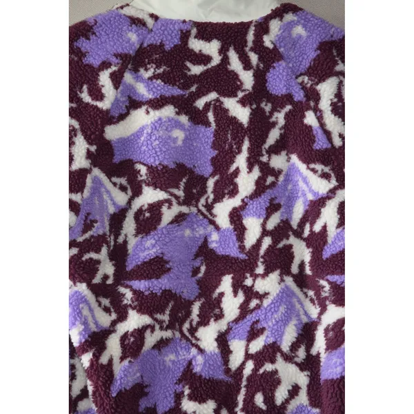 Liv Outdoor Pullover Fleece Women Small Purple White Excellent Snap Mock Neck - Image 3