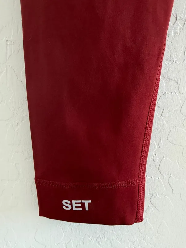 Set Active Maroon Sport body Leggings Size M - Image 4