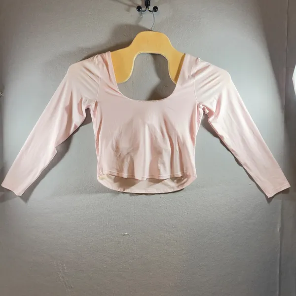 481 | NWT OFFLINE by Aerie Womens XL Long Sleeve Scoop Neck Crop Top Pink - Image 2
