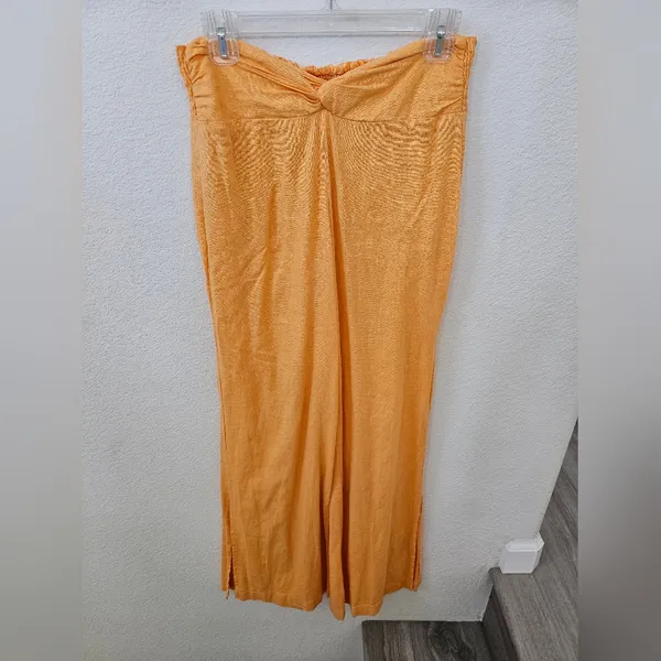 Ban.Jara Marigold Linen Blend Wide Leg Twist Front Pants - Size M - Image 2
