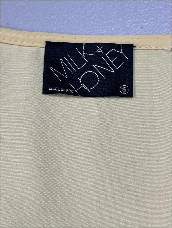 Milk & Honey Women’s Yellow Tailored Vest Size Small V-Neck NWOT Career Chic - Image 4