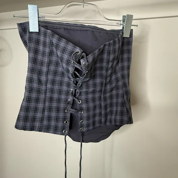 White Fox Boutique Plaid Women's Skirt in Black and Gray - Image 2