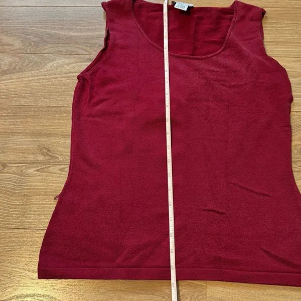 Ann Taylor Loft Red Silk Sleeveless Top Size Medium‎ - Image 4