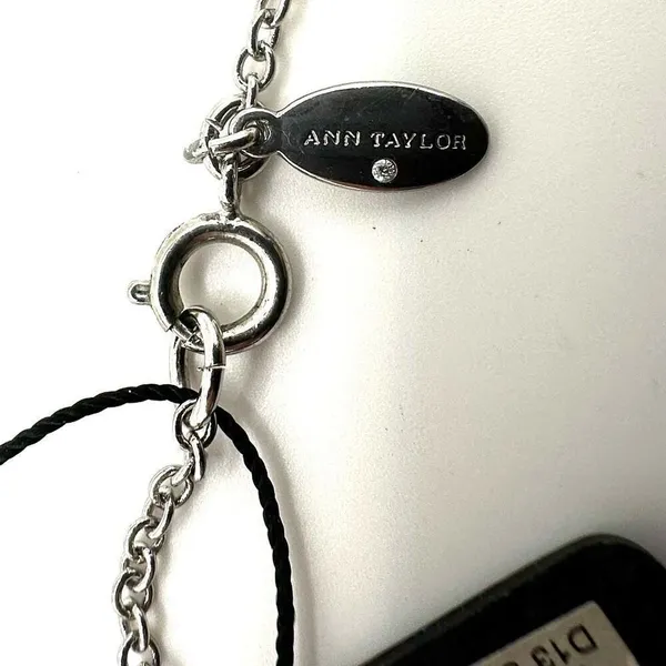 Ann Taylor silver tone and green asymmetrical station necklace New with tags - Image 6