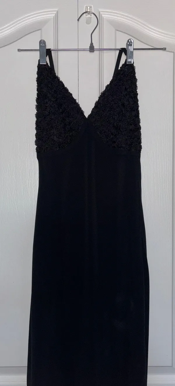 Target Mixed Material Black Maxi Dress - Image 3