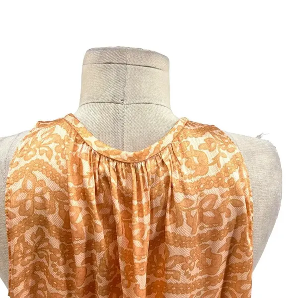 Current Air Los‎ Angeles The Wyland Dress Smocked Mini Orange Floral Size Small - Image 11