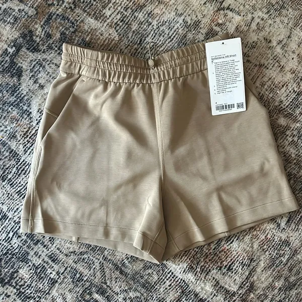 Lululemon NWT Softstreme High-Rise Short 4" Filbert Tan - Image 2