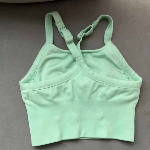 Alo Yoga Seamless Ribbed Favorite Bra Tank Spearmint S - Image 5