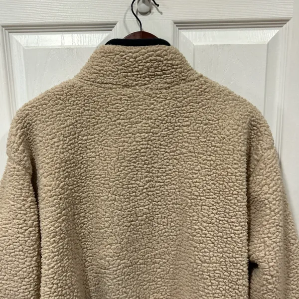Tommy Hilfiger Tommy Jeans Cropped 1/4 Button Pullover Large Y2K Streetwear Adjustable Waist - Image 5