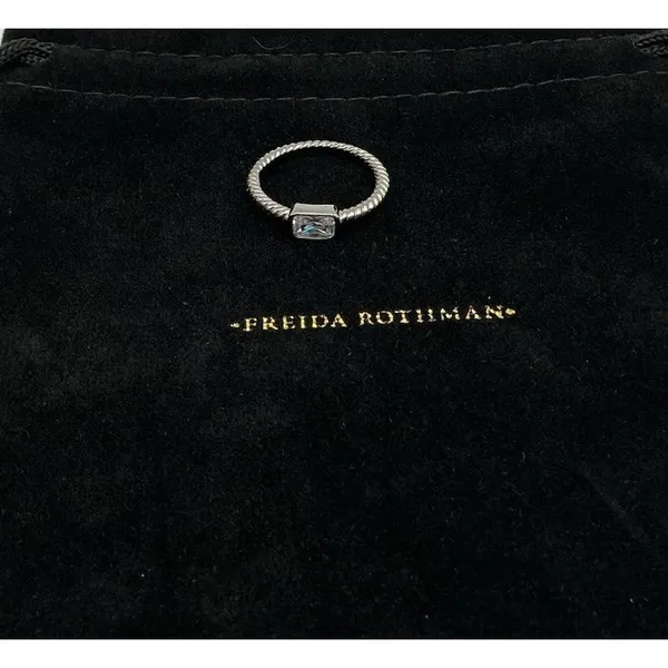 Freida Rothman Baguette Stacking Ring Sterling Silver 925 Size 7 East West - Image 5