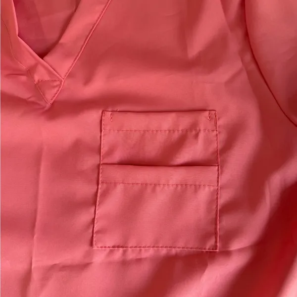 Women's NEW Salmon Colored Two Piece Scrub Set Size S #260763 - Image 14