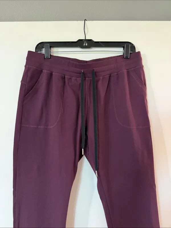 Women's plum Drawstring Jogger Pants Purple Size XL - Image 2