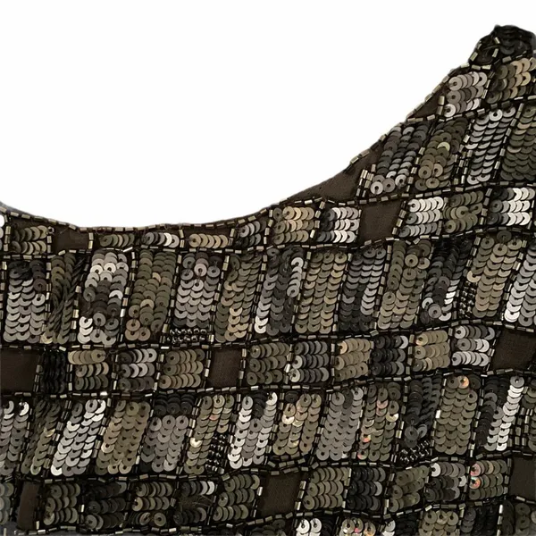 Retrofête Delilah Sequin Mini Dress Gunmetal Pewter Grey Silver - Image 6