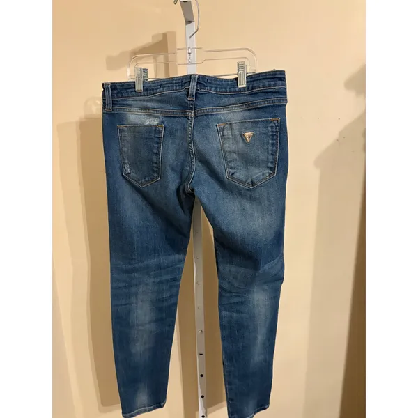 Guess Los Angeles Womens Skinny Distressed Jeans Medium Wash Blue Size 30 - Image 5