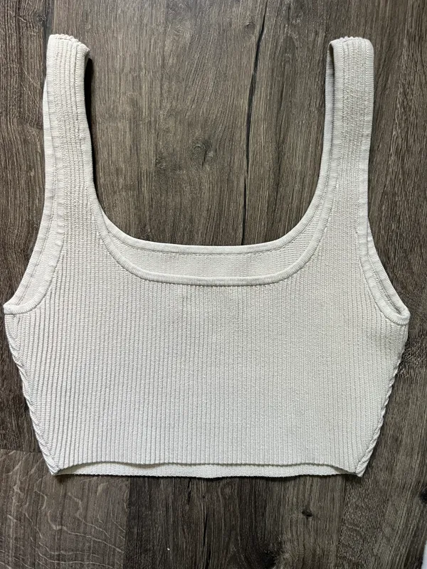 Aritzia Cream Cropped Tank - Image 2