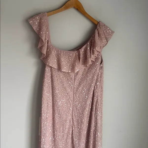 NEW MAC DUGGAL Sequined Drop Shoulder Trumpet Gown 18 - Image 5