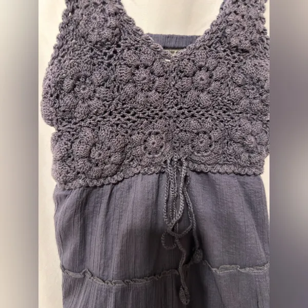 Athleta tiered boho sundress Crochet top XS - Image 6