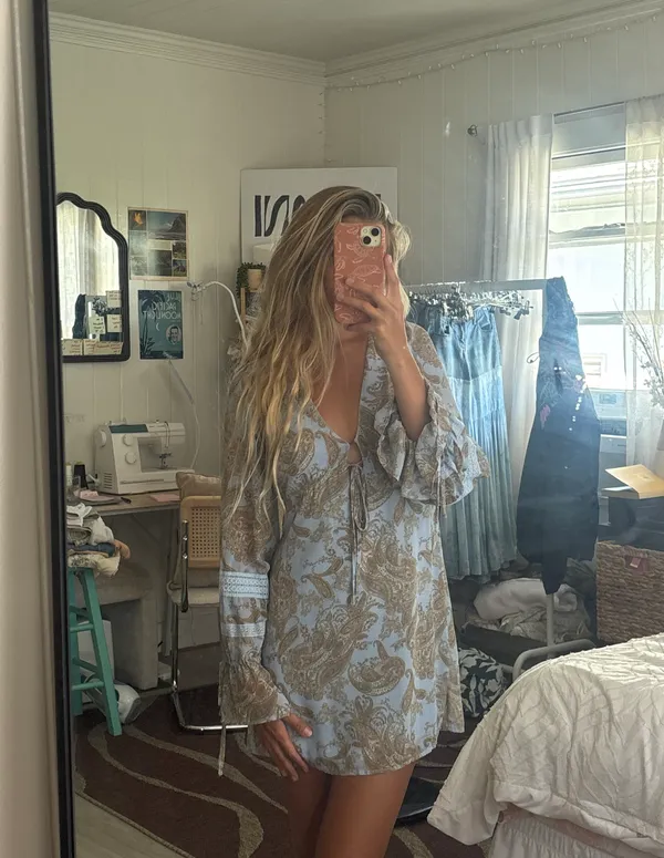 Long Sleeve Wedding guest Dress - Image 3