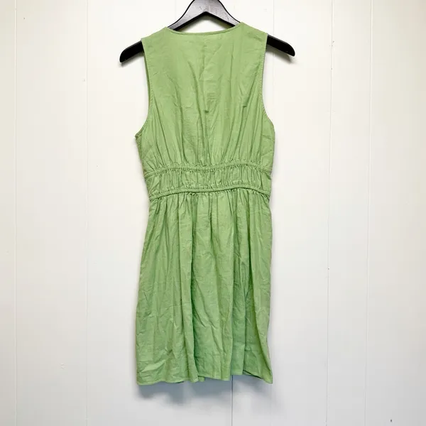 NWT MADEWELL Linen Sophia Deep V Mini Seedling Green Dress Medium - Image 8