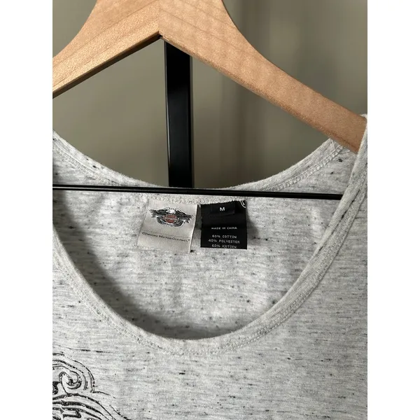 Harley Davidson Grey Racerback Tank Medium - Image 3