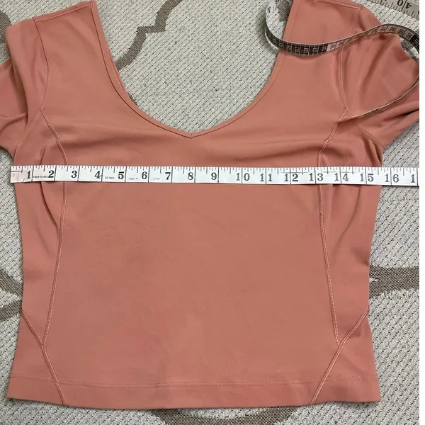 lululemon Align V-Neck Long Sleeve Shirt Pink Savannah Size 10 Nulu Athleisure - Image 4