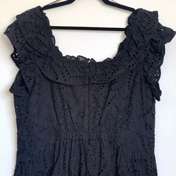 Ryegrass Sz XL Eyelet Ruffle Mini Dress‎ Black Coquette Feminine 100% Cotton - Image 7
