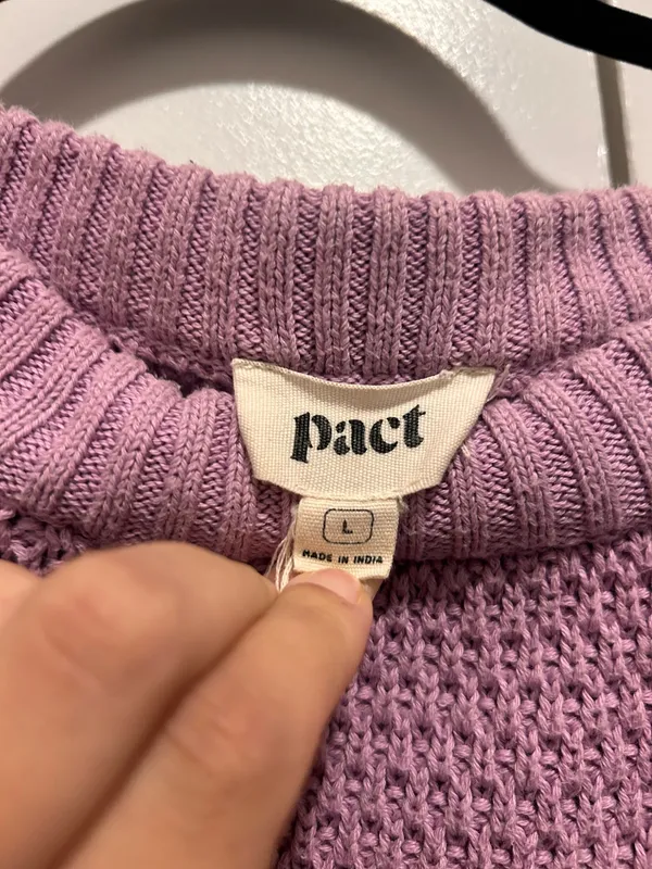 Pact 100% Organic Cotton Lilac Sweater - Image 3