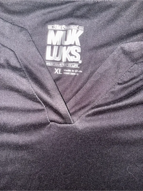 Muk Luks Black Short-Sleeve Tee with White Border Print - Image 2