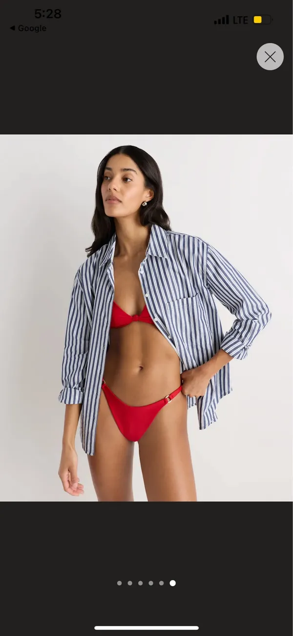 New Quince Italian High-Leg Ring Bikini Bottom Size Small - Image 2