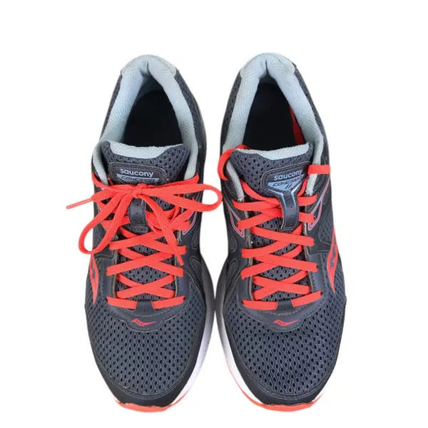 SAUCONY Cohesion 11 Running Shoe Women 9.5 Grey/Red Athletic Comfort Outdoor - Image 4