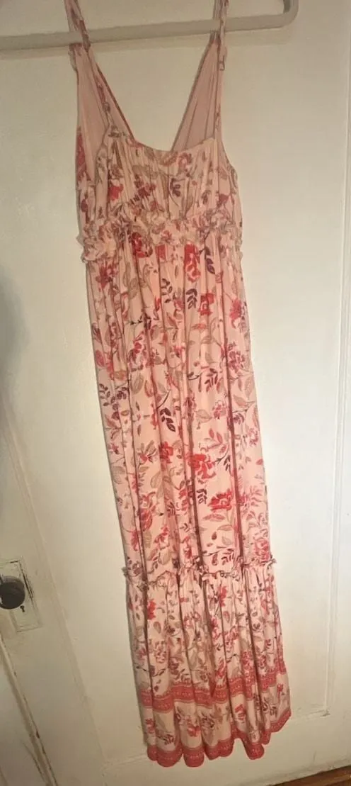 Blue Rain Pink Floral Maxi Dress Size S - Image 3